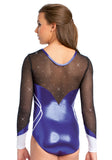 Ervy Viola Long Sleeved Leotard (Violet, Black and White)