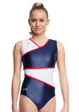 Ervy Kendra Leotard (Ink Blue, White and Red) 