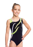 Ervy Flame Leotard (Black, Kiwi and Silver)