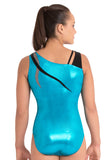 Ervy Flame Leotard (Caribbean Blue, black and Silver)