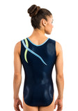 Ervy Flame Leotard (Ink, Light Blue, Kiwi and Silver)