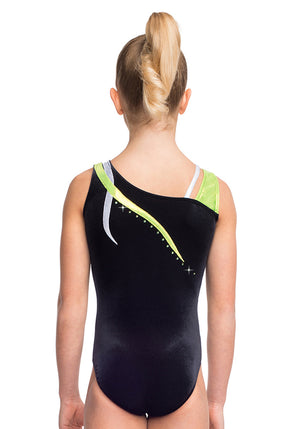 Ervy Flame Leotard (Black, Kiwi and Silver)
