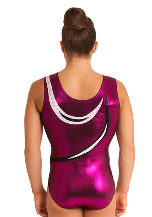 Ervy Lyra Leotard (Aubergine, Black and Silver)