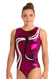 Ervy Lyra Leotard (Aubergine, Black and Silver)