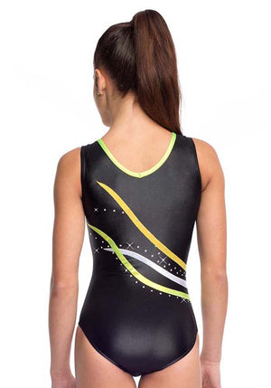 Ervy Nembus Leotard (Black, Kiwi Green, Silver and Yellow)