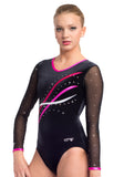 Ervy Nembus Long Sleeved Leotard (Black and Party Pink)