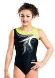 Ervy Sigma Leotard (Black and Kiwi) - Elite Gymnastics