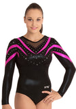 Ervy Alpha Long Sleeved Leotard (Black and Pink)  