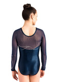 Ervy Meropa Long Sleeved Leotard (Ink and Silver)