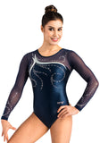 Ervy Meropa Long Sleeved Leotard (Ink and Silver)