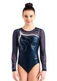 Ervy Meropa Long Sleeved Leotard (Ink and Silver)