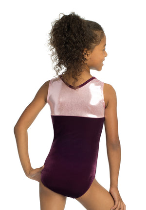 Ervy Sonne Leotard (Aubergine and Bubblegum Pink) 