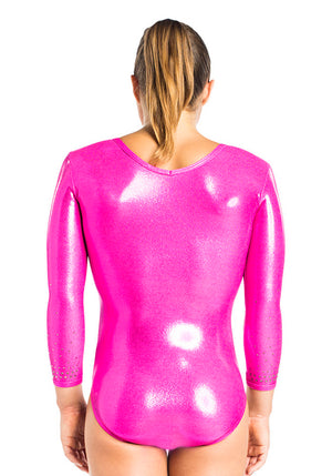 Ervy Orion 3/4 Sleeved Leotard (Party Pink and Black)