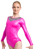 Ervy Nereida Long Sleeved Leotard (Party Pink and Graphite)