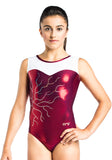 Ervy Vesta Leotard (Bordeaux, White and Silver)