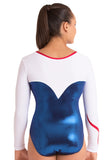 Ervy Talitha Long Sleeved Leotard (Marine Blue, Red and White)