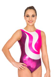 Ervy Bella Leotard (Aubergine, White, Silver and Fuchsia)