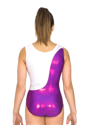Ervy Bella Leotard (Plum, White and Silver)