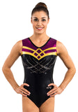 Ervy Tabea Leotard (Black, Gold and Aubergine)