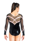 Ervy Phoebe Long Sleeved Leotard (Black and Bubblegum Pink)