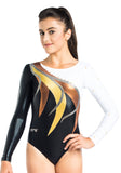 Ervy Hekla Long Sleeved Leotard (White, Black, Gold and Copper)