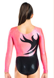 Ervy Thora Long Sleeved Leotard (Black and Coral)