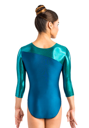 Ervy Tulpa 3/4 Sleeved Leotard (Aquamarine, Petrol and Mint)