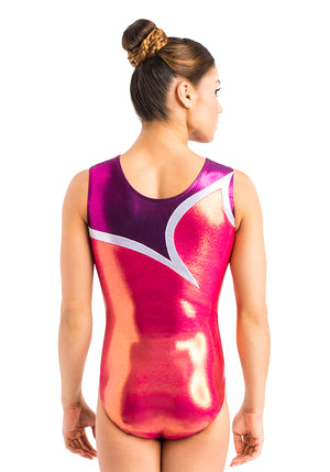 Ervy Talea Leotard (Lipstick, Aubergine and Silver)