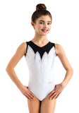 Ervy Lumira Leotard (White, Black and Silver)