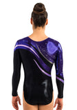 Ervy Alaria Long Sleeved Leotard (Black, Violet, Lilac and Graphite)