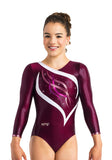 Ervy Eloisa 3/4 Sleeved Leotard (Dark Amethyst, White, Altrosa and Aubergine)