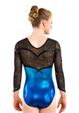 Ervy Arisu 3/4 Sleeved Leotard (Marine Blue and Black)