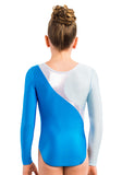 Ervy Nara Long Sleeved Leotard (Azure and Silver)