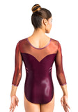 Ervy Tenoba 3/4 Sleeved Leotard (Dark Amethyst, Bordeaux and Altrosa)