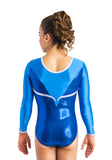 Ervy Nigue Long Sleeved Leotard (Royal Blue, Azure and Silver)