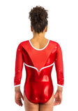 Ervy Nigue Long Sleeved Leotard (Light Red and White)
