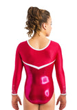 Ervy Cody Long Sleeved Leotard (Pomegranate, Fire and White)