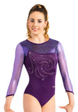 Ervy Skara 3/4 Sleeved Leotard (Aubergine, Violet, Silver and Lilac)