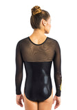 Ervy Athea Long Sleeved Leotard (Black and Gold)