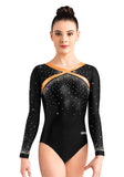 Ervy Elsy Leotard (Black and Tangerine)