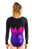 Ervy Pina Long Sleeved Leotard (Pink, Violet and Black)