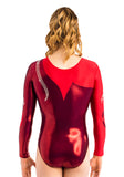 Ervy Danuba Long Sleeved Leotard (Bordeaux and Ruby)