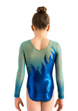 Ervy Lorna Long Sleeved Leotard (Royal Blue, Caribbean Blue and Mint Ombre)