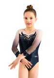 Ervy Blair 3/4 Sleeved Leotard (Ink, White and Skin)