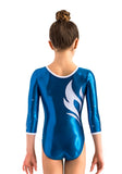 Ervy Enya 3/4 Sleeved Leotard (Royal Blue, White and Silver)