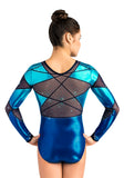 Ervy Valerie Long Sleeved Leotard (Caribbean Blue, Marine Blue and Ink)