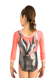 Ervy Alexandrina 3/4 Sleeved Leotard (Graphite, Neon Salmon, White and Mint)