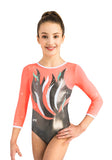 Ervy Alexandrina 3/4 Sleeved Leotard (Graphite, Neon Salmon, White and Mint)