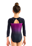 Ervy Annella 3/4 Sleeved Leotard (Ombre Midnight Blue, Plum and Ink)