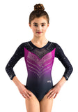 Ervy Annella 3/4 Sleeved Leotard (Ombre Midnight Blue, Plum and Ink)